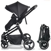 High-View Baby Stroller with Shock Absorption & 20kg Capacity – Foldable Compact Design, 25cm All-Terrain Wheels, Aluminum Frame & Oxford Fabric for Newborn to 3 Years