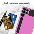 thumbnail image 3 of FIEWESEY Compatible with Samsung Galaxy S23 Ultra Case Wallet Card Holder Sliding Cover Credit Card Slot ID Pocket Dual Layer Hybrid Protective for Samsung Galaxy S23 Ultra(Pink), 3 of 7