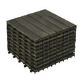 thumbnail image 3 of GZXS 10-Pack Acacia Hardwood Interlocking Deck Tiles, 12 Inch Square Water-Resistant Outdoor Flooring for Patio, Balcony, Porch, Pool Deck - Easy to Assemble - Dark Brown, 3 of 9