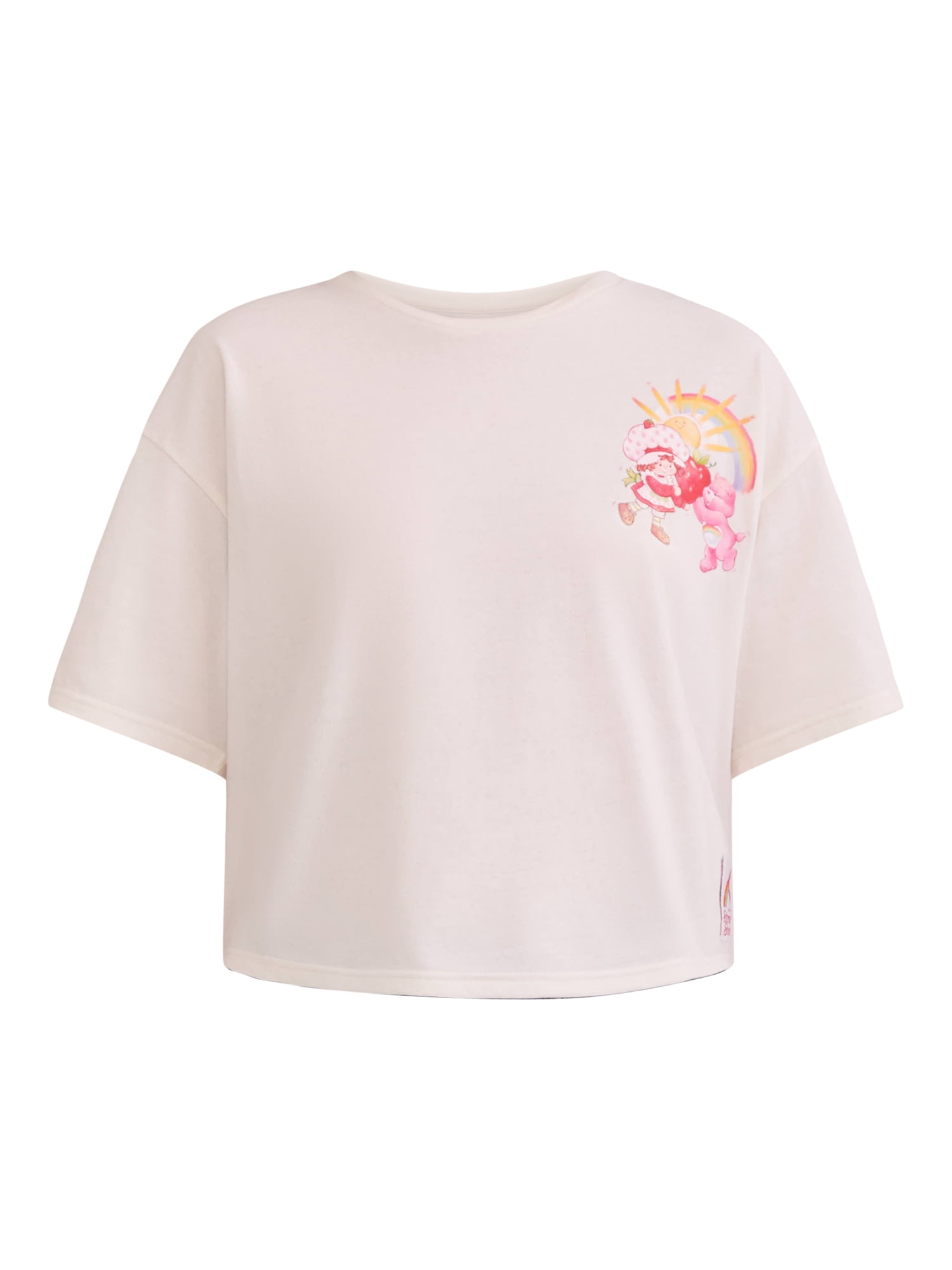 Strawberry Shortcake x Care Bears Women's Graphic Tee with Short Sleeves, Sizes XXS-XXL