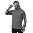 thumbnail image 2 of BRANROY Long Sleeve Shirts for Men - UPF 50+ Sun Protection Hoodie Camo Print Lightweight Fishing Hiking Outdoor Top,Gray S, 2 of 7