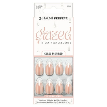 Salon Perfect Artificial Press On Nails, 250 Glazed French