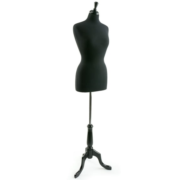 Height Adjustable Female Dress Form, Size 8, with Tripod Base (Black) (DFBF8WBBK)