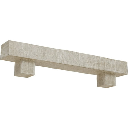 

Ekena Millwork 8 H x 8 D x 48 W Rough Cedar Faux Wood Fireplace Mantel Kit w/ Alamo Corbels White Washed