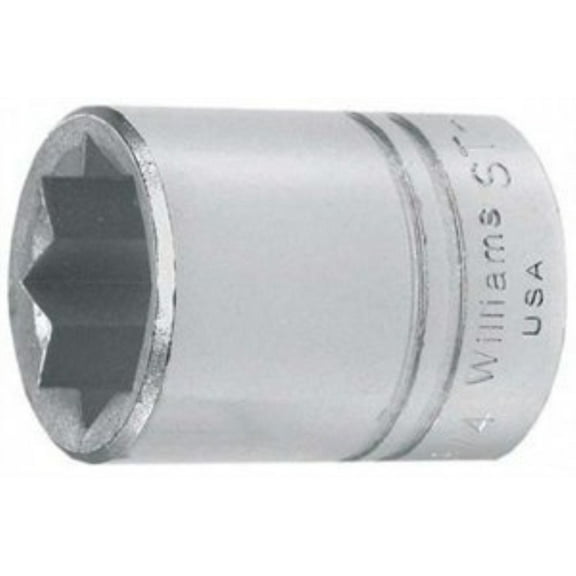 Williams 1/2" Drive, 3/8" SAE Socket, 8 Points, Standard 1/2"D,8Pt,3/8 JHWST-812