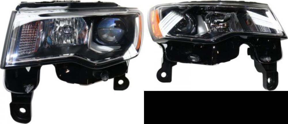 For Jeep Grand Cherokee Replacement Headlights Driver/Passenger Chrome Head Lamps Pair New 