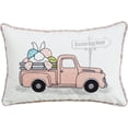thumbnail image 6 of 13" X 20" White and Pink  Easter Bunny Pink Truck Throw Pillow, 6 of 6