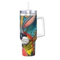 thumbnail image 1 of Vaso de acero inoxidable Bugs Bunny Ice King de 40 oz (con asa y pajita), para viaje en automóvil, 2 en 1, con tapa, 1 of 8