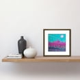 thumbnail image 2 of Bright Abstract Modern Walled City Desert Nights Sky Painting Square Wooden Framed Wall Art Print Picture 8X8 Inch, 2 of 4