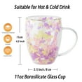 thumbnail image 4 of Dried Flower Double Wall Glass Cup, Aesthetic Flowers Coffee Mugs, Cute Insulated Tea Cups with Handle Heat Resistant for Women, Ideal for Birthday Mother's Day, Perfect for Wife Mom Friend (rainbow), 4 of 6