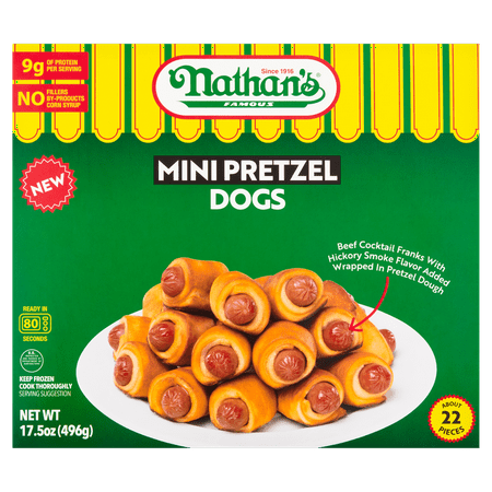 Nathan's Mini Pretzel Dogs, Frozen Snack