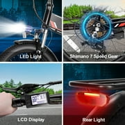 Elifine 500W 20 Folding Electric Bike for Adults, Full Suspension Foldable Ebike with 5 Riding Modes, 48V 7.8Ah Battery, Aluminum Alloy Commuter Electric Bicycle for Men Women UL2849