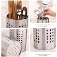 thumbnail image 6 of Stainless Steel Kitchen Utensil Holder Flatware Cylinder Silverware Draining Organizer Drying Rack with Round Drain Holes for Forks, Knives, Spoons, Chopsticks, Large, 6 of 6