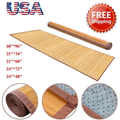 Bamboo Floor Runner Mats Table Area Rug Carpet 24x72 Natural Non Slip Bath 