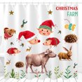 thumbnail image 1 of Whimsical Christmas Farm Shower Curtain with Festive & Elves, 1 of 5