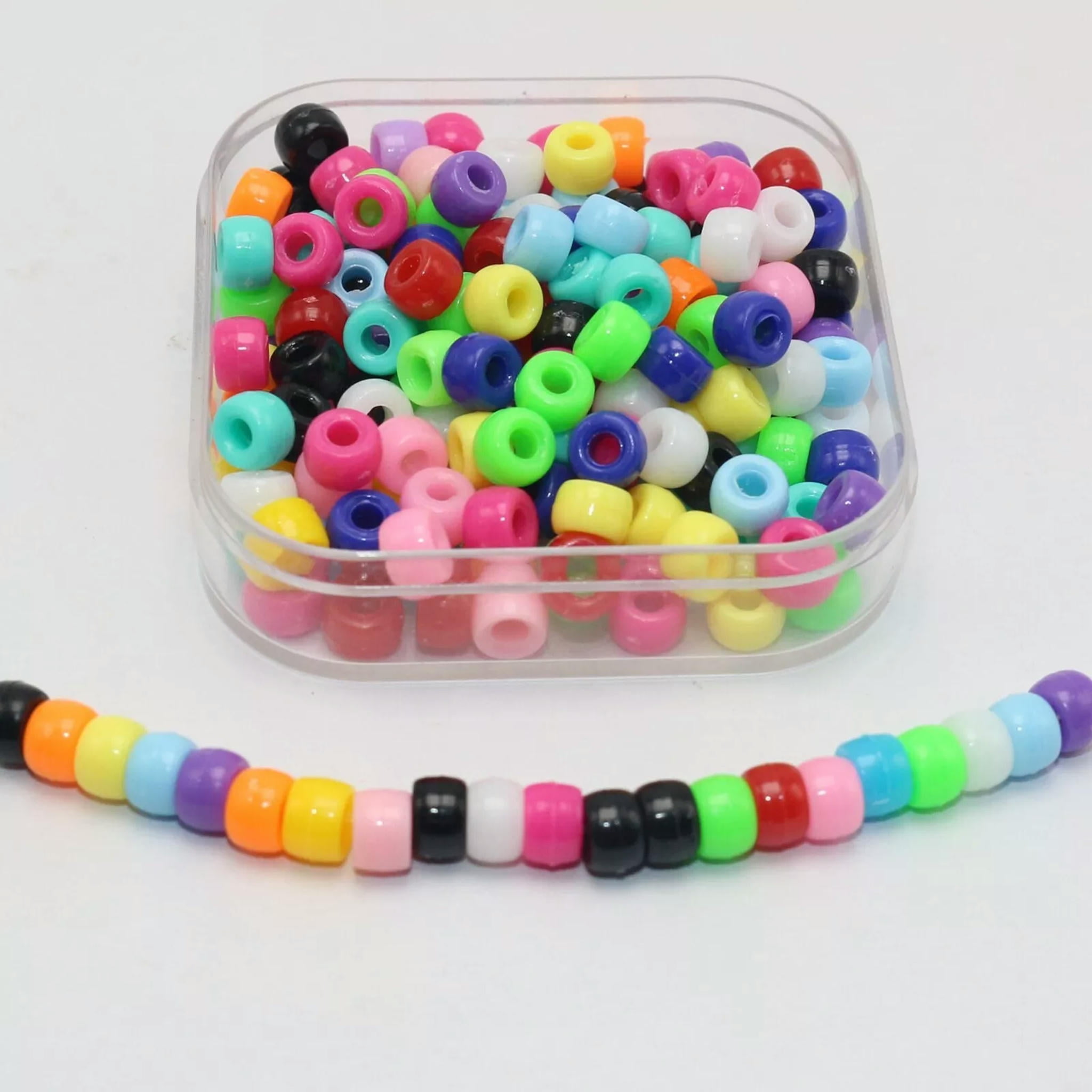 EOEMY 5000 Mixed Color Acrylic Tiny Barrel Pony Beads 6X4mm For Kids Kandi Craft