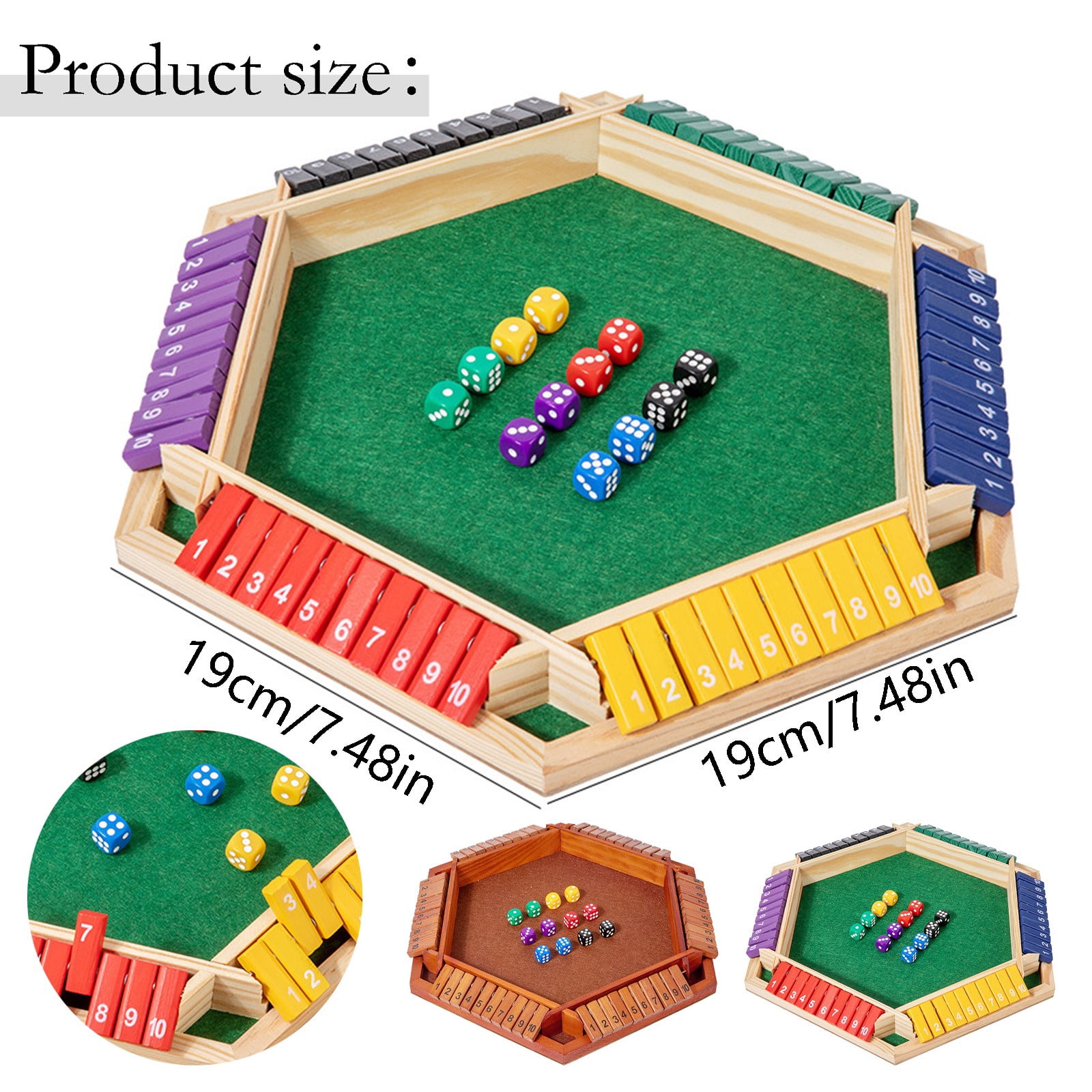Jeu de société en bois Shut the Box Dice, jeu de table amusant, jeux de voyage avec 1 à 10 numéros, 2 à 4 plus tard