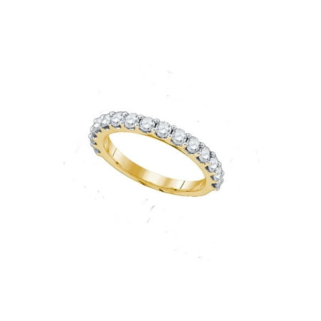 - Size - 7 - Solid 14k Yellow Gold Round White Diamond Channel Set Wedding Band OR Fashion Ring (1/4 cttw)