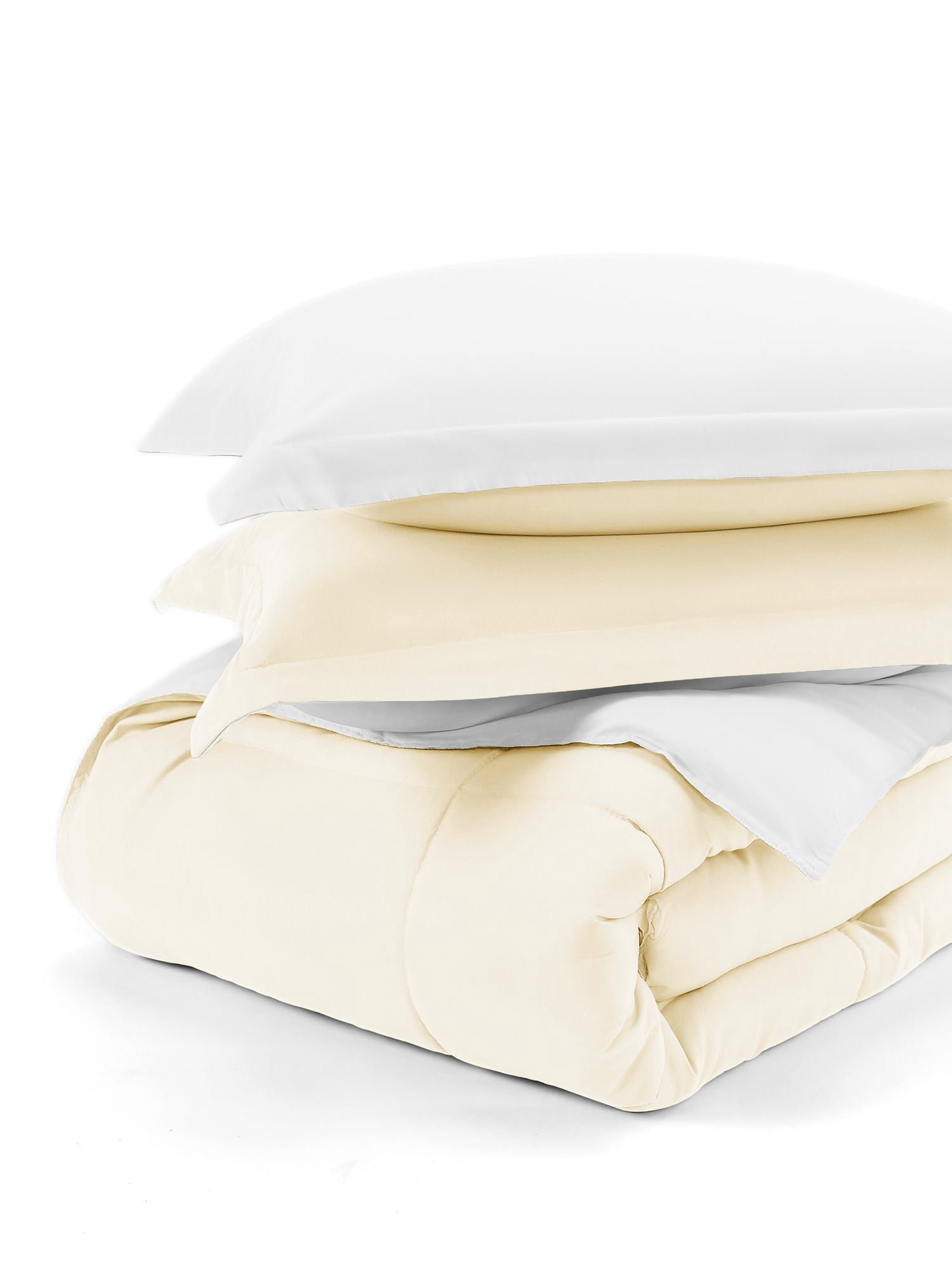 Comfort Canopy - Reversible White/Ivory Lightweight All Season Down-Alternative Comforter for Twin Size Beds