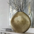 thumbnail image 6 of Maklaine Contemporary Aluminum Vase in Ribbed Metallic Gold Finish, 6 of 6