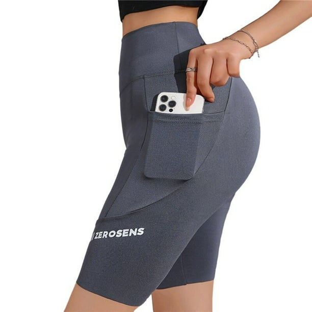 Pantalones de Yoga de cintura alta para mujer, pantalones cortos de tiburón con bolsillo, Leggings de ciclismo, ropa de mujer