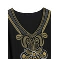 thumbnail image 6 of Black Kaftan Embroidered Dress Plus Size Short Sleeve Beachwear Nomadic Summer Outwear mumu Loungewear Comfortable Nightgown Lightweight Vacation Clothing, 6 of 10
