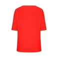 thumbnail image 6 of Fartey Womens Tops 2025 V Neck Short Sleeve T Shirts Casual Basic Vacatiom Blouses Loose Fitted Tunic Tops Fashion Solid Color T Shirts Red M, 6 of 6