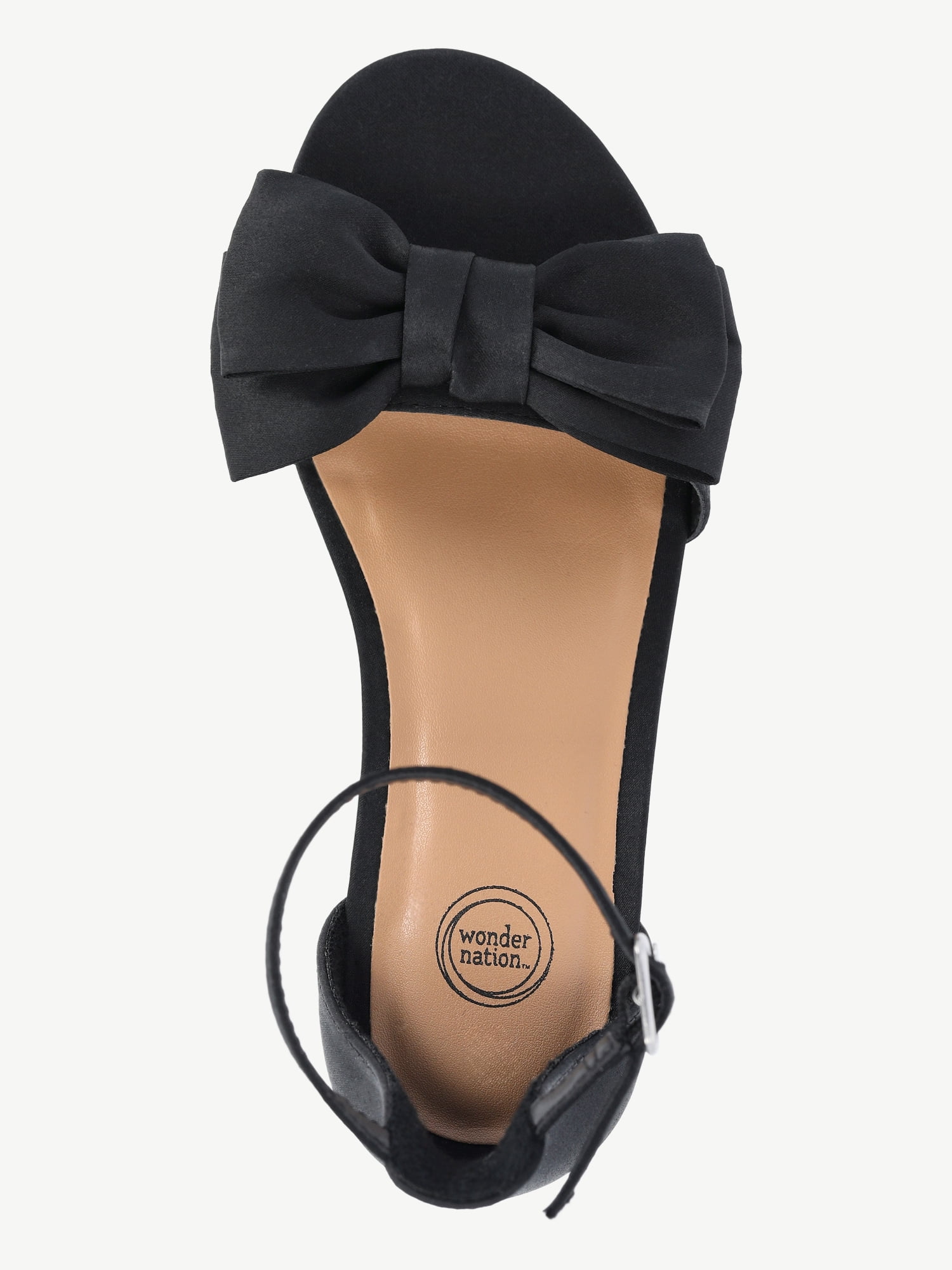 Wonder Nation Toddler, Little, and Big Girls Bow Heeled Sandals