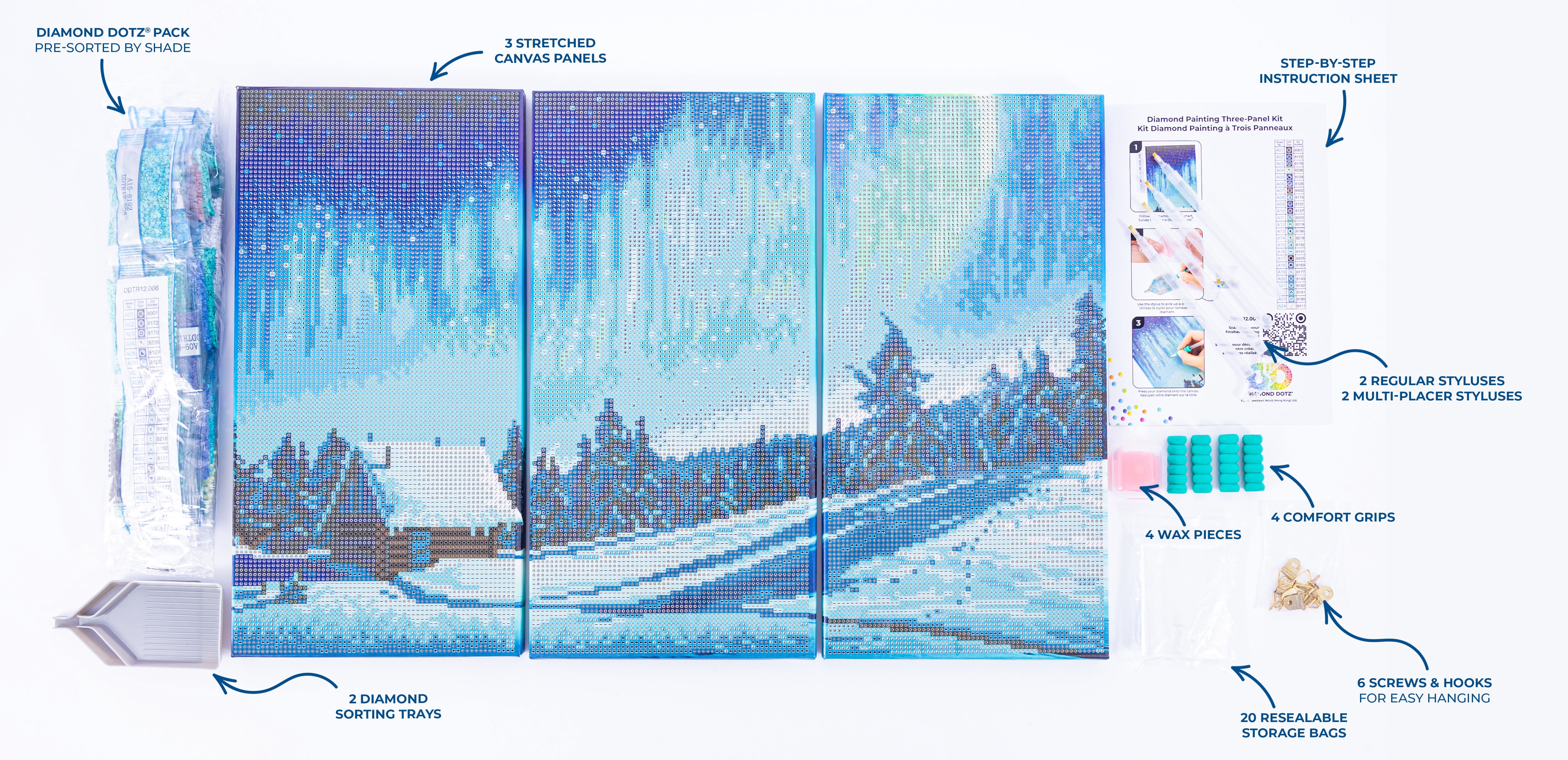 DIAMOND DOTZ® Twilight Borealis Triptych Diamond Painting Kit