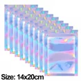 thumbnail image 1 of Bolsas de plástico holográficas para almacenamiento de alimentos, bolsas de sellado láser de 50/10 piezas, resellables, para dulces, collares, joyas, regalos, embalaje de cocina, 1 of 5