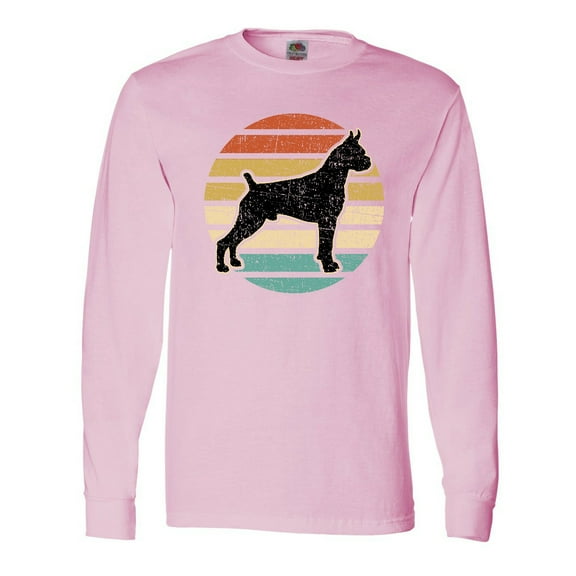 Inktastic Boxer Dog Vintage Silhouette Long Sleeve T-Shirt