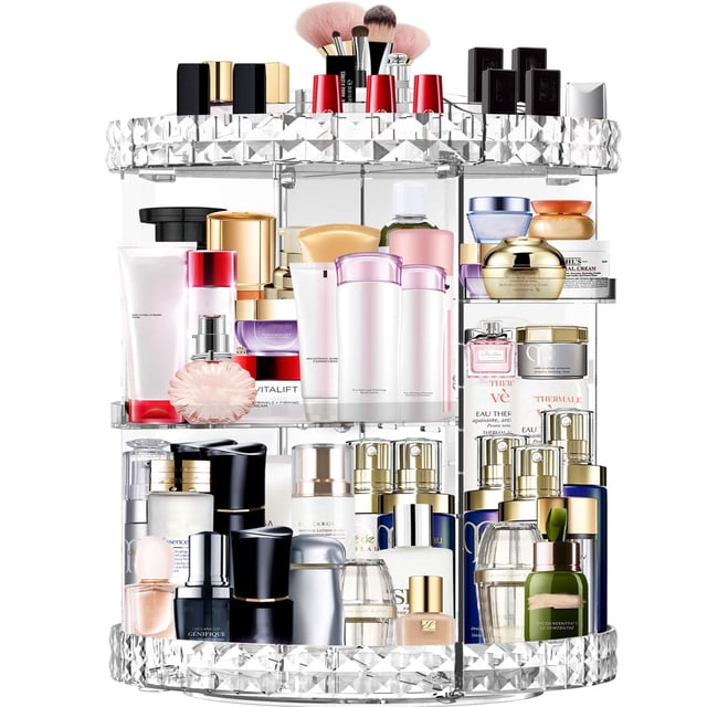 Organizador de maquillaje MISERWE, giratorio 360°, 7 capas ajustables