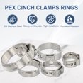 thumbnail image 4 of PEX Crimp Rings Single Ear Hose Clamps Stainless Steel Cinch Crimp Ring Pinch Clamps for Pex Tubing Pipe Fitting 5/8 Inch, 4 of 7