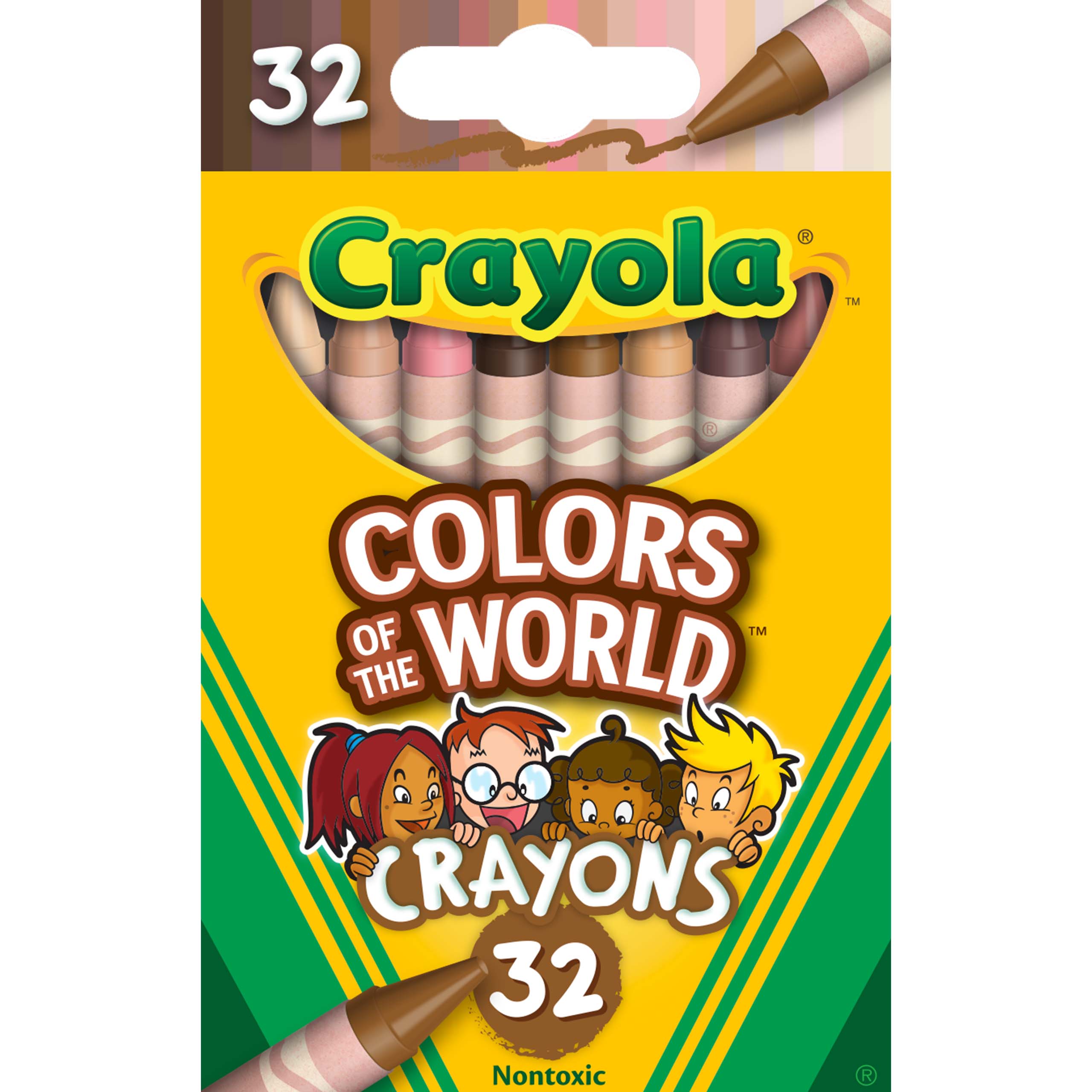 Crayola 32 Pieces, Colors of the World, Multicultural Crayons, Unisex Child