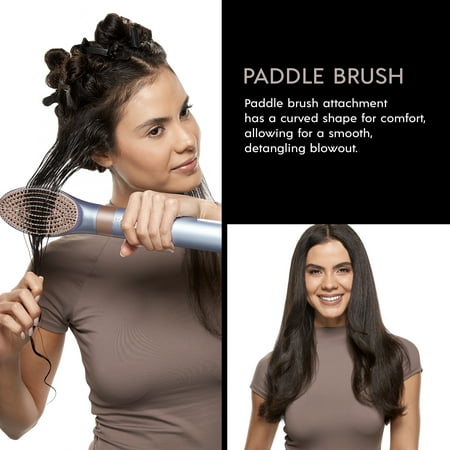 InfinitiPRO by Conair DigitalAIRE Wet-to-Dry Multi Styling Wand, Powerful Hair Blow Dryer and Multi-Styler w attachments - Powder Blue