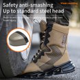 thumbnail image 2 of Construction Work Boots Men High Top Steel Toe Safety Shoes Non Slip Puncture Proof Rubber Work Boots Indestructible Combat Boot, 2 of 5