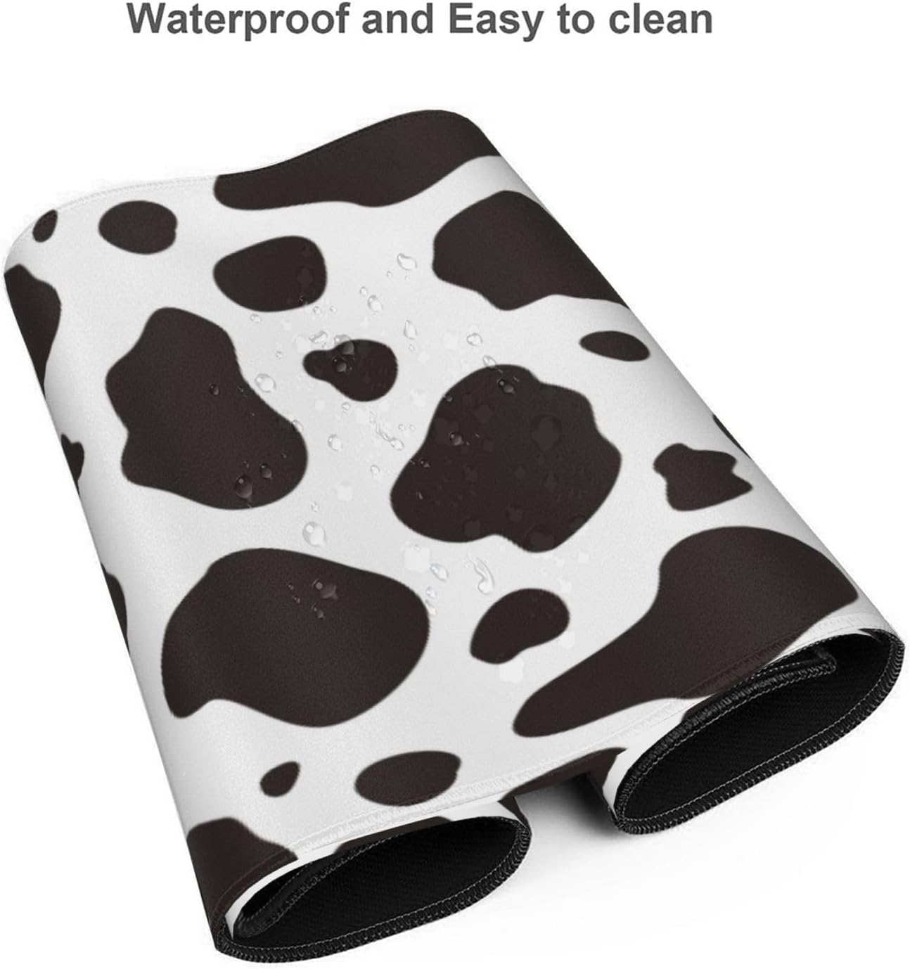 Gaming Mouse Pad Large Desk Mat,Desk Pad Extended Keyboard Pad,Anti-Slip Rubber Base Mouse Pad for Women Girls Work,Game,Office,Home 35.4"X15.7",Cow Print