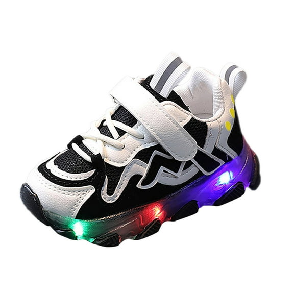 Otqutp Sport Shoes for Boys Autumn Spring Children Shoes Kids Light Shoes Sneakers Boys Girls Soft Sole Breathable Glow Baby Sports Mesh LED