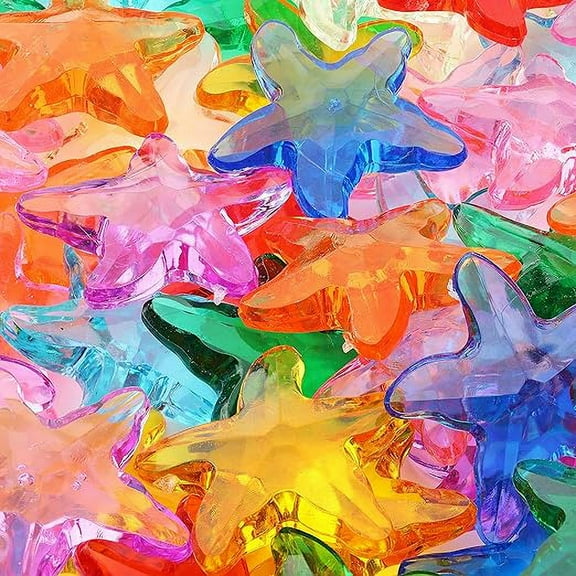 Entervending Acrylic Gems - Acrylic Stars Vase Filler - 580g Pack Fake Jewels - Assorted Color Plastic Gemstones for Kids - 40 mm Plastic Gem - Table Scatters Crystals - Aquarium Jewels