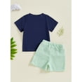 thumbnail image 6 of Baby Toddler Boys Summer Outfits 6 12 18 24 Months 2T 3T 4T Golf Embroidery Short Sleeves T-Shirt and Elastic Striped Shorts Set for 2 Piece Clothes Set, 6 of 9
