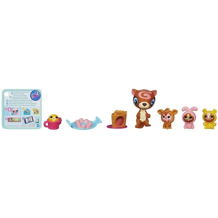 Chocolatey Delight Set, Cow, lop-eared bunny, bear and chocolate Labrador Rolleroos friends By Littlest Pet Shop Ship from