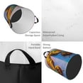 thumbnail image 4 of Balery Oil Painting Beautiful Butterfly Round Laundry Basket with Handles Waterproof Freestanding Laundry Hamper for Clothes Toys in the Dorm and Family-Small, 4 of 8