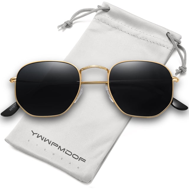 Gafas de sol YWWPMDOF polarizadas cuadradas hexagonales UV400 para mujeres y hombres