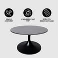 thumbnail image 5 of LeisureMod 27" Round Coffee Table with Sintered Stone Top and Powder-Coated Stainless Steel Pedestal Base for Modern Living Room, Bedroom, Lounge Area Verve Collection in Grey, 5 of 9