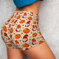 thumbnail image 4 of Gukieu Gnomes Pumpkin And Mushrooms Print Women's Sports Shorts, Elastic Waist High Stretch Running Yoga Gym Sweatpants-X-Large, 4 of 8