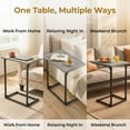 thumbnail image 3 of C Shaped Couch End Table Tray Table, Side Table for Sofa,with Widened tabletop for Bedroom, Living Room, 27"(H) x 21.1"(W) x 11.4"(D), Grey, 3 of 12