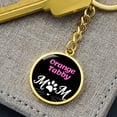 thumbnail image 6 of Orange Tabby Cat Mom Keychain Stainless Steel or 18k Gold Circle Pendant, 6 of 16