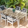 thumbnail image 2 of Brown Beige Vintage Table Cloths for 4 Foot Rectangle Tables, Retro Abstract Art Patio Waterproof Elastic Fitted Tablecloths, Washable Rectangular Table Cover for Camping, 2 of 8