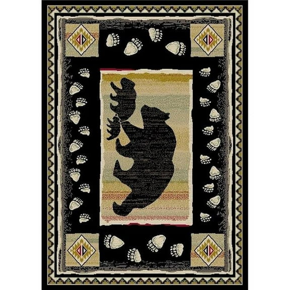 Mayberry Rug HS7783 8X10 7 ft. 10 in. x 9 ft. 10 in. Hearthside Take the Lead Area Rug, Black