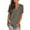 Gray, variant on Women's V Neck T Shirts Casual Rolled Short Sleeve Side Split Tops Summer Lightweight Loose Fit Fashion Clothes